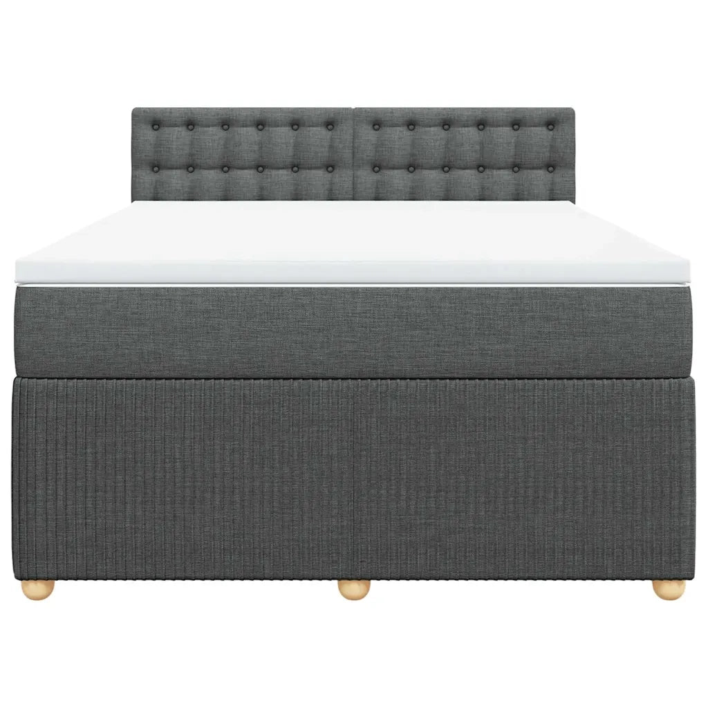 Giroletto a Molle con Materasso Grigio Scuro 160x200 cm Tessuto 3289822