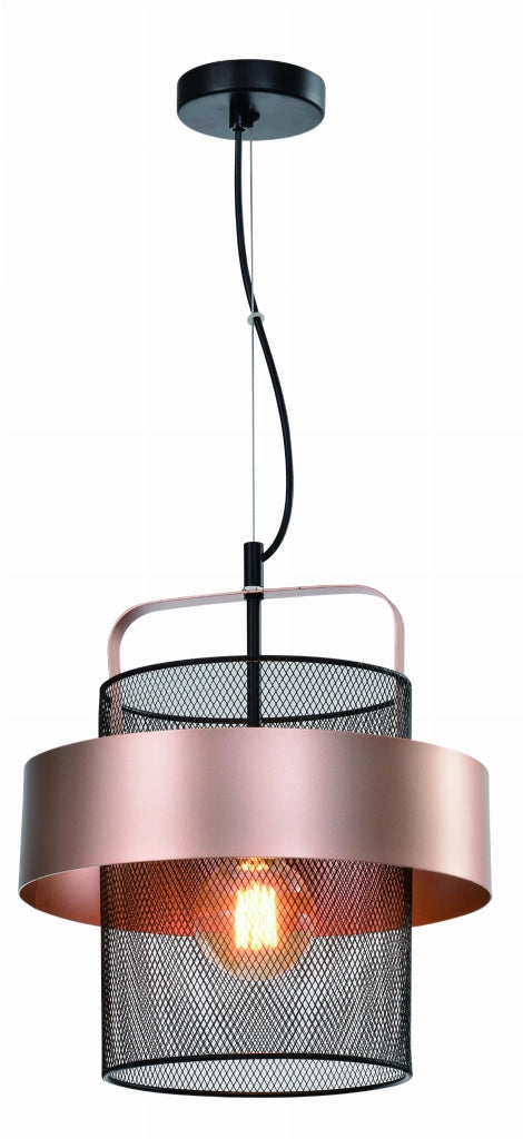 Lampada a sospensione Candellux FIBA nera/rosa Ø30 E27