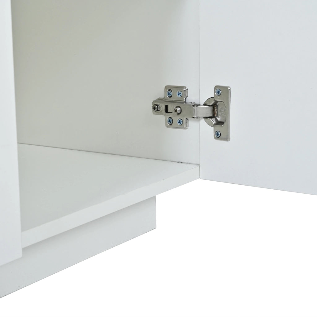 Madia ULEVR 140x35x72,5 cm con 4 ante, 2 cassetti, LED e USB, bianco lucido