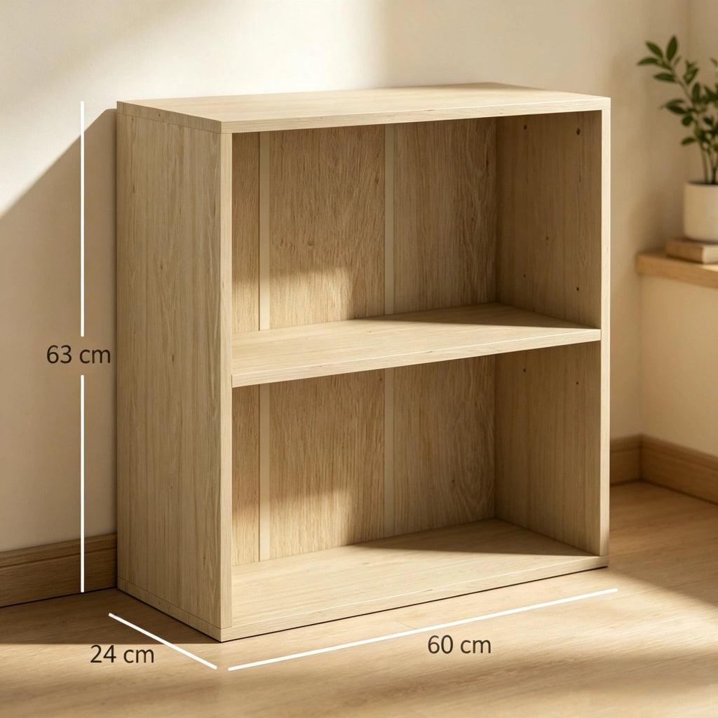Libreria con 2 scomparti e ripiani regolabili (solo libreria)