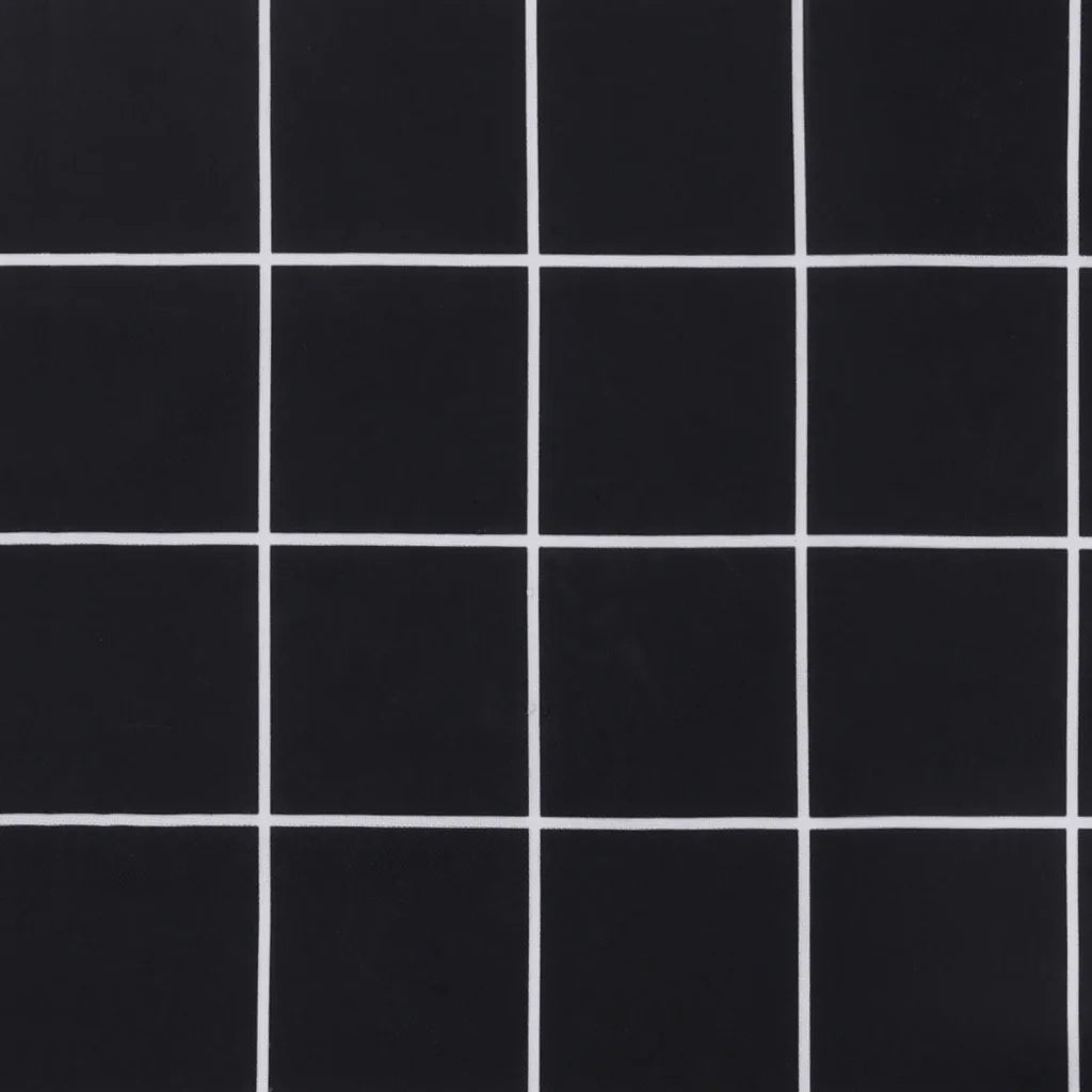 Cuscini Sedia Schienale Alto 2 pz Quadri Nero Tessuto Oxford 377650