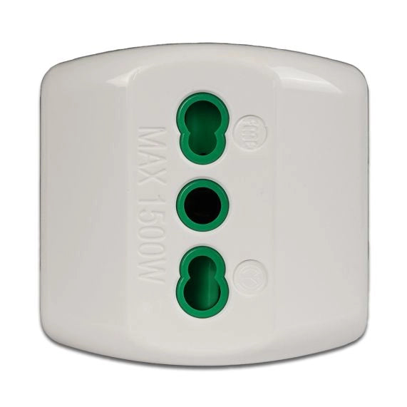 Adattatore Triplo 2 Poli + Terra 16A Bianco 82180 Fanton 5 Pezzi