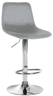 Sgabello Divo Velvet grigio,cromo