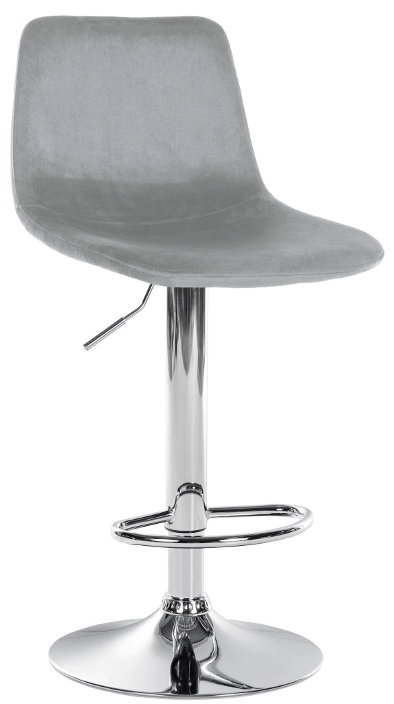 Sgabello Divo Velvet grigio,cromo