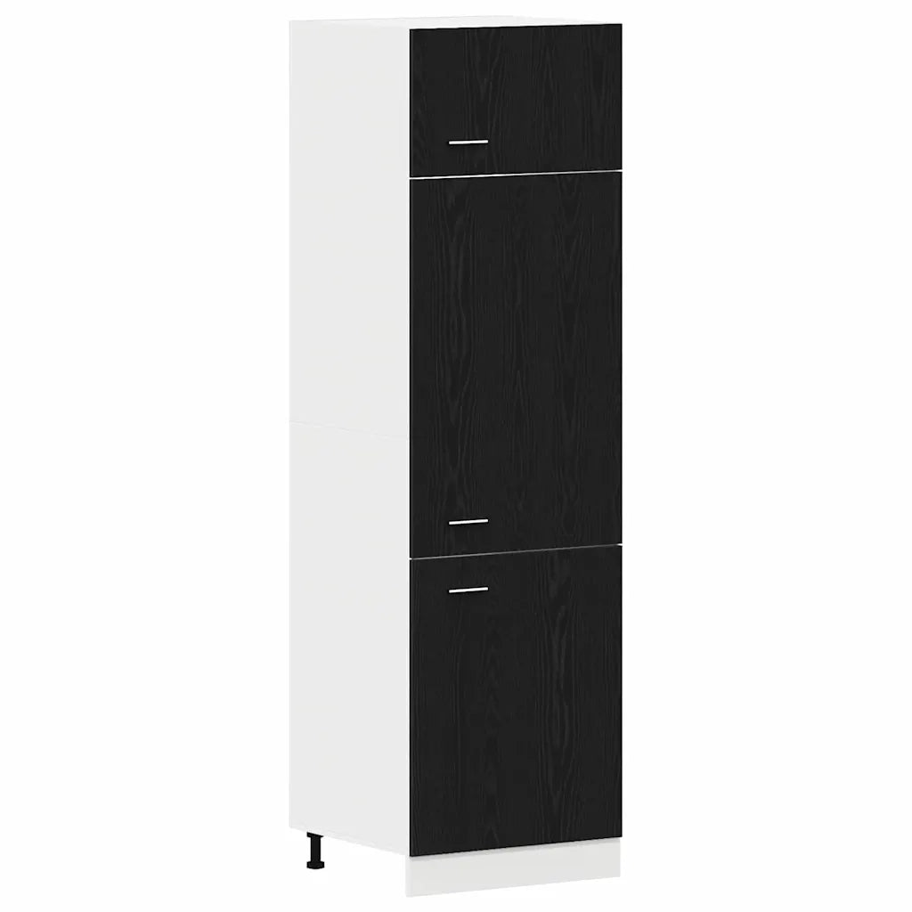 Mobiletto a parete moderno con ripiani 60 x 31 x 207 cm legno composito nero 02_0051960