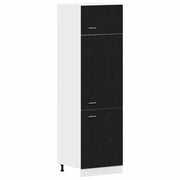 Mobiletto a parete moderno con ripiani 60 x 31 x 207 cm legno composito nero 02_0051960