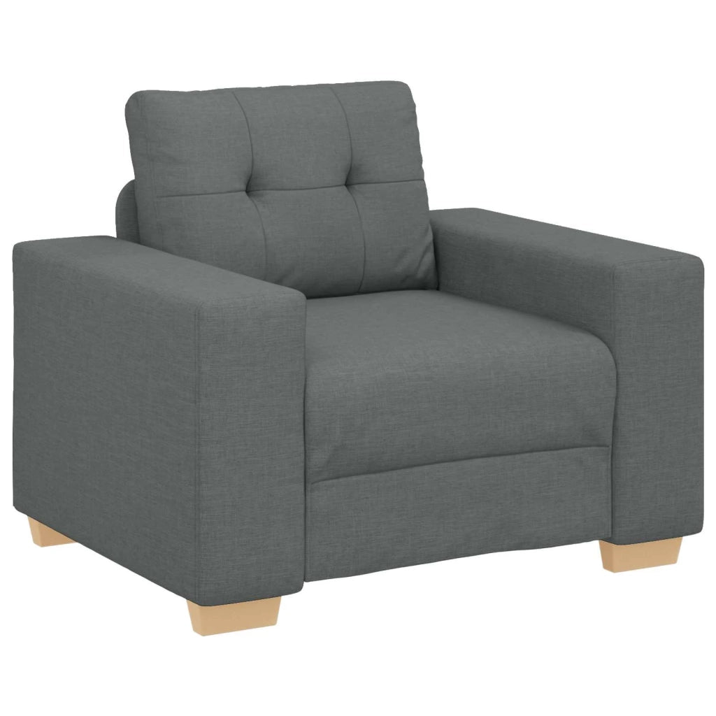 Divano 3 pcs Grigio scuro 221 x 80 x 80 cm Tessuto misto lino 3324629