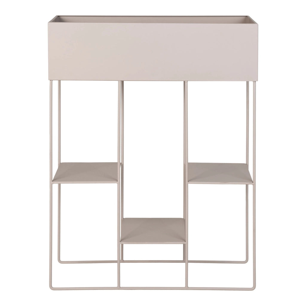 Fioriera Rabo in Acciaio Color Sabbia con 3 Ripiani — 25×60×80 cm