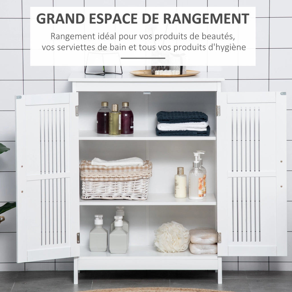 Armadietto Bagno con 3 Ripiani Regolabili e Ante ¨C Zephmum ¨C 60x30x80 Bianco