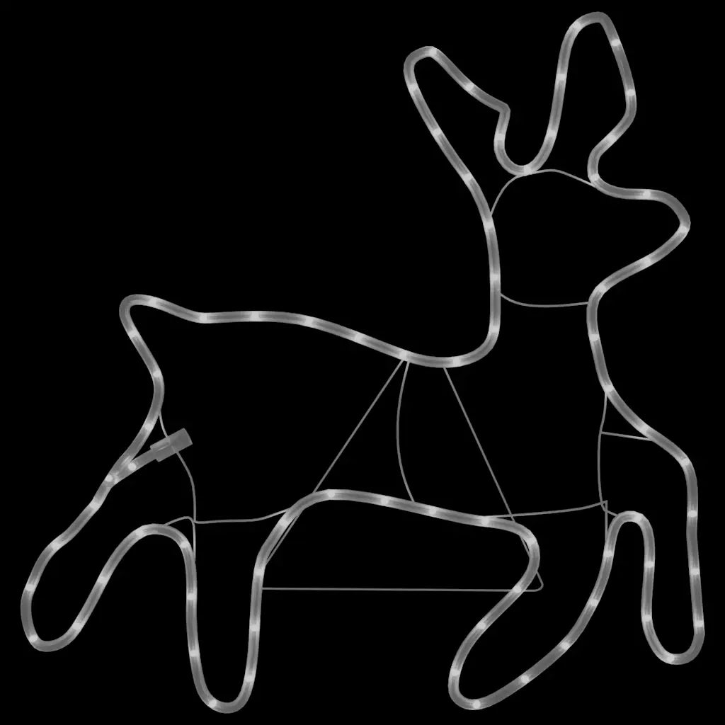 Figura Renna Natalizia con 72 LED Bianco Caldo 57x55x4,5 cm 343296