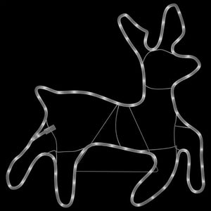 Figura Renna Natalizia con 72 LED Bianco Caldo 57x55x4,5 cm 343296