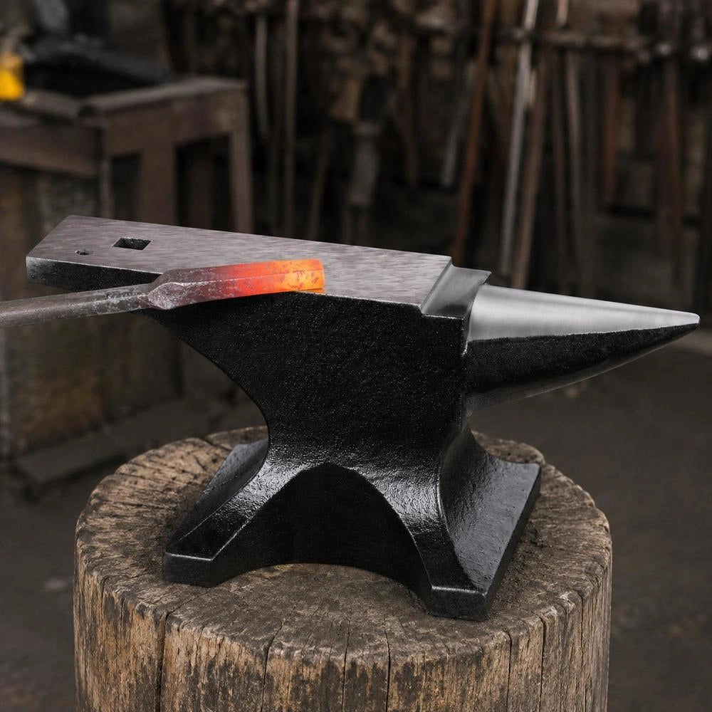 Single Horn Anvil Made Of Cast Steel, 25 Kg Round Horn Anvil With High Hardness, Large Work Surface, And Stable Base; Metalworking Tool For Bending, Shaping, And Twisting Metal