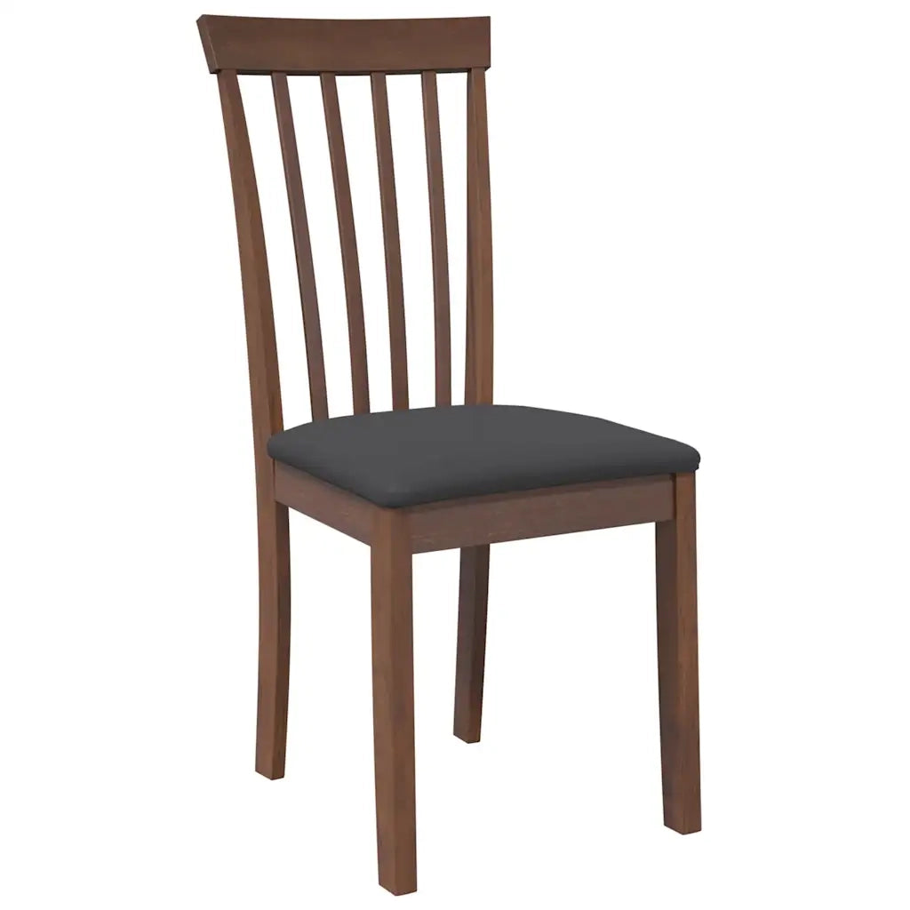 Sedie da Pranzo con Cuscini 2pz Marrone Legno Massello di Hevea 4102388