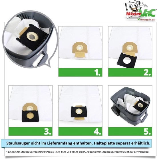 Set di sacchi aspirapolvere 10 pezzi compatibili con NT 65/2 Eco SP - Set di sacchi a felpa con filtro a felpa