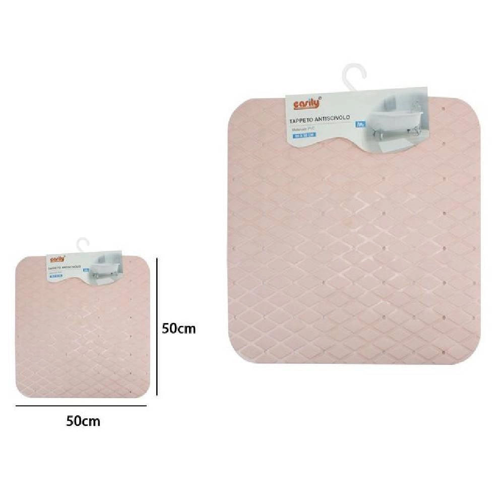 Trade Shop - Tappeto Tappetino In Pvc Antiscivolo Per Vasca Bagno Doccia 50 X 50cm 79727 Rosa -