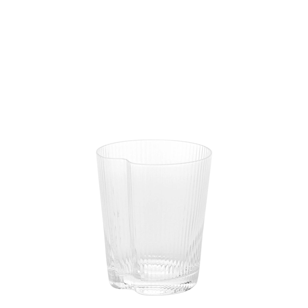 Handy Tumbler Set da 6 Bicchieri in Vetro Soffiato Trasparente Decorato con Solchi Verticali Ergonomici e Impilabili per Uso Quotidiano Casa