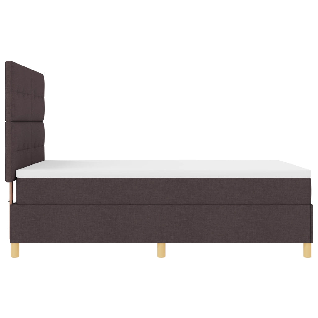 Letto a Box con Materasso e LED Marrone Scuro 160x200 cm Tessuto