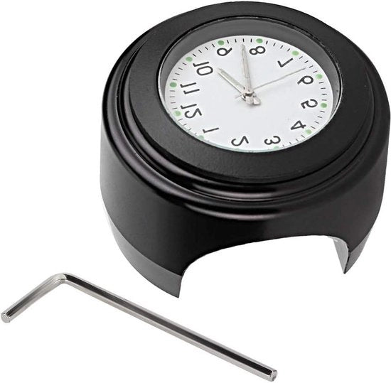 Accessori per Motori - Stabilizzatore per Motocicletta con Orologio Acqua-Resistente - Cielo Nero - Dischi Bianchi