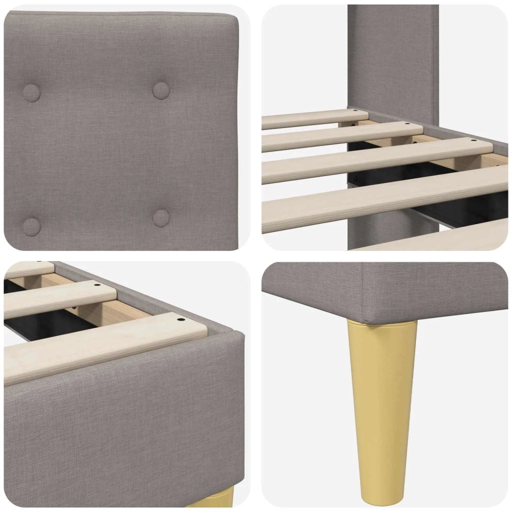 Struttura del letto con testiera Tortora 90 x 200 cm Tessuto 42027771