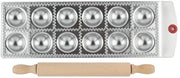 Ravioli Uitstekers con Diamante e Deegroller, Set di 2 per Farcire Tortellini e Ravioli, con 5 Forme per Pierogi e Dumpling