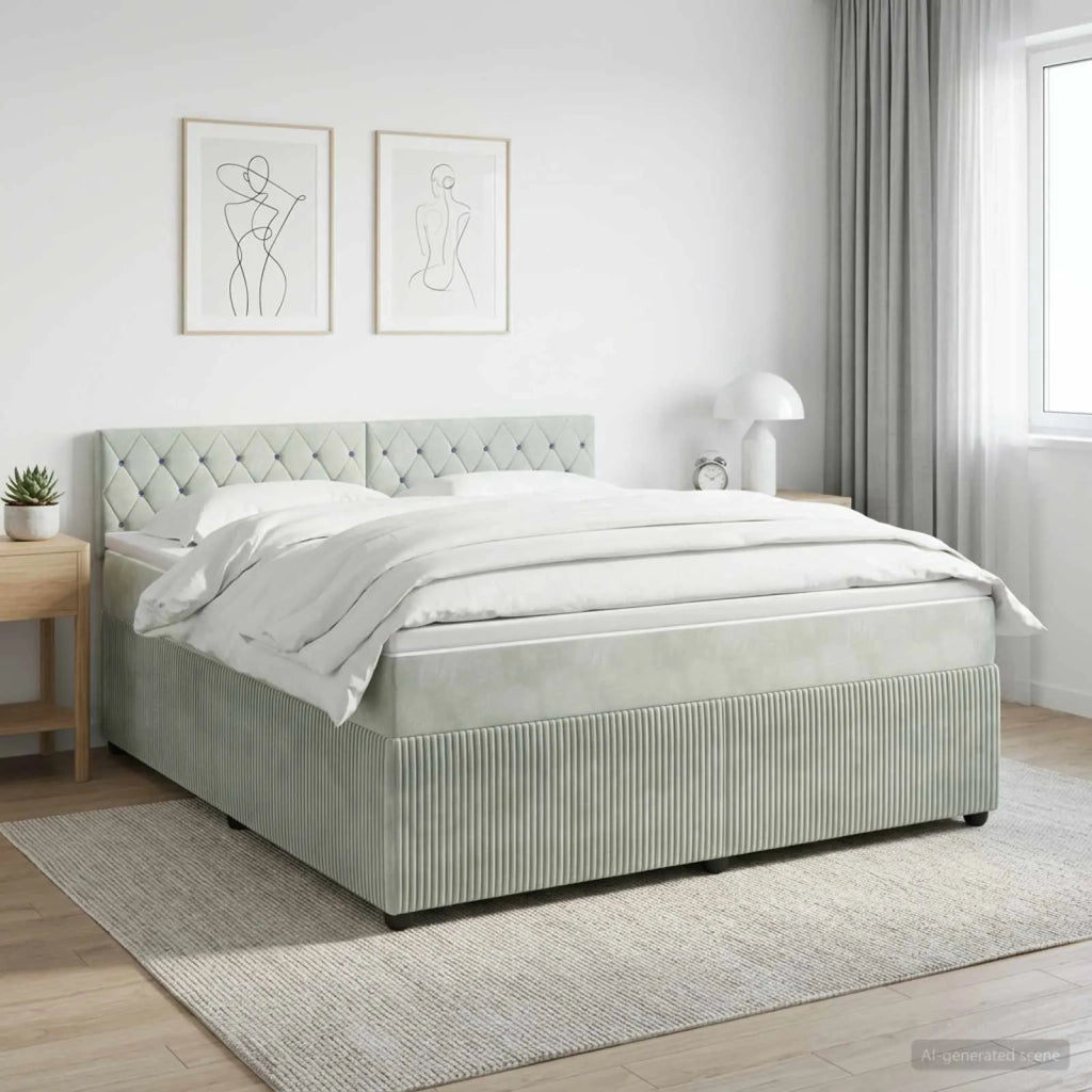 Letto box spring con materasso Grigio Chiaro 160 x 200 cm 3453167