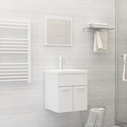 Set Mobili da Bagno 2 pz Bianco Lucido in Truciolato cod mxl 60668