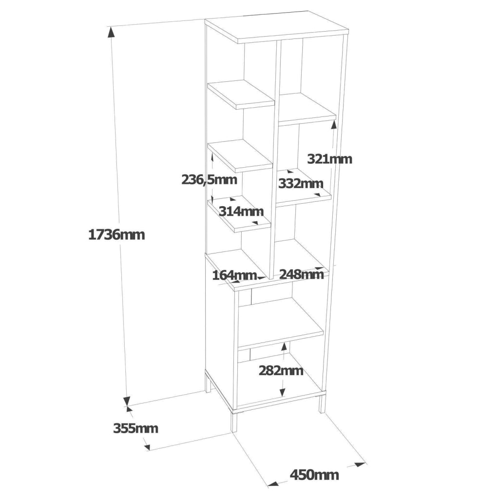 Ramil, Armadio Multiuso 1 Anta Appendiabiti, 45x174h cm Bianco