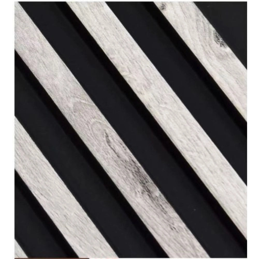 Trade Shop - Pannello Decorativo 3d Doghe Grigio E Nero 120x290 Cm Effetto Legno In Ps -