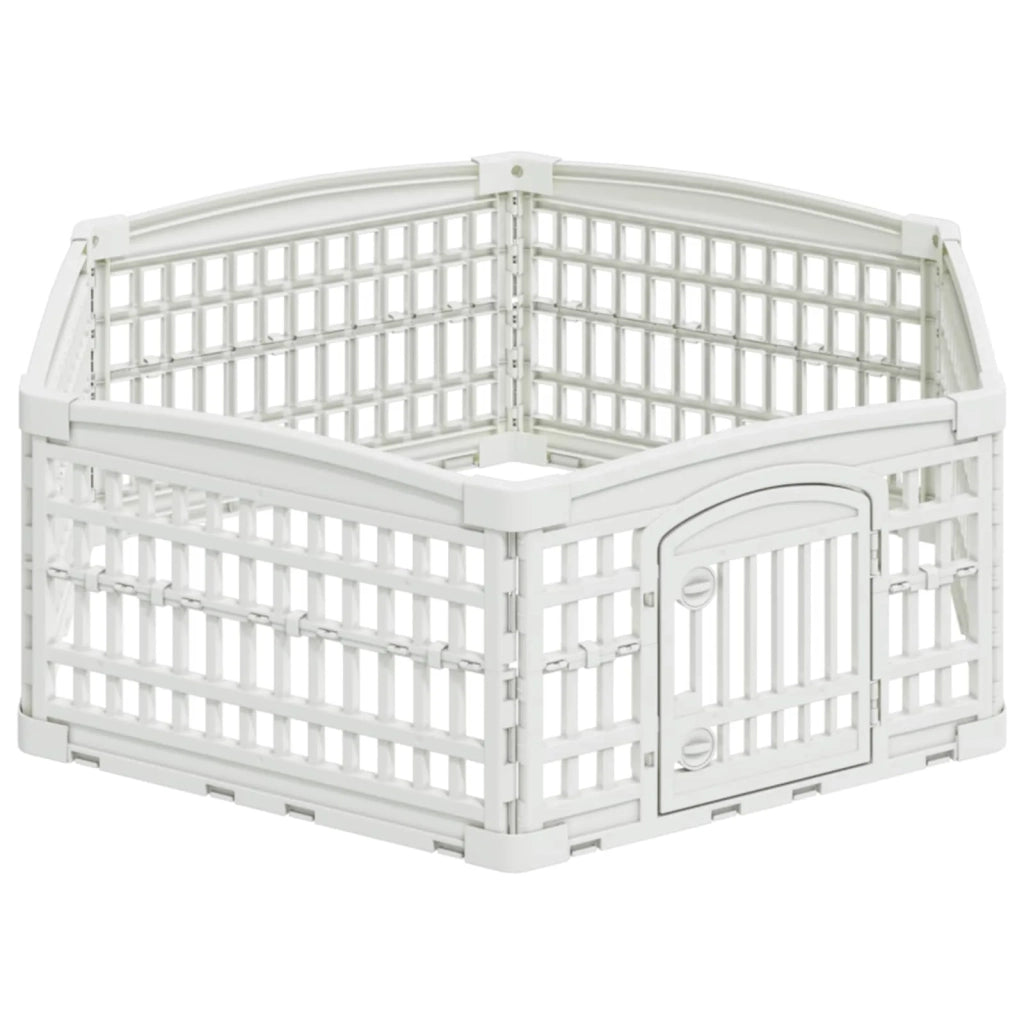 Panchetto per Cani a 6 Pannelli Bianco 122 x 106 x 40 cm 42027217