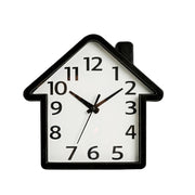 Orologio da Parete a Forma di Casa 22x21 cm Design Moderno Bianco e Nero con Numeri Grandi Decorativo per Soggiorno Cucina Cameretta e Ingresso Bianco