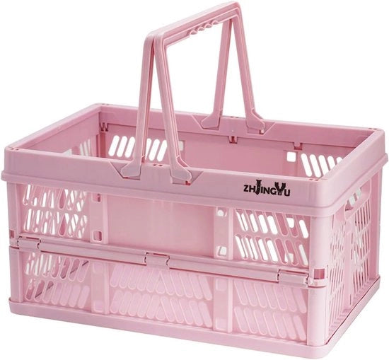 Cestino di plastica pieghevole da 19 litri 38 x 25 x 20 cm adatto per cucina, bagno, ufficio, camera da letto, classe, armadio, cassetto (Rosso)