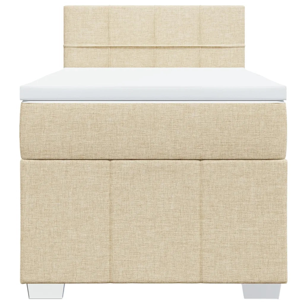 Giroletto a Molle con Materasso Crema 90x200 cm inTessuto