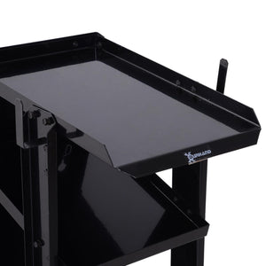 Carrello Porta Utensili Attrezzi a 3 Ripiani 4 Ruote Max 50kg Nero 71x70x39 cm
