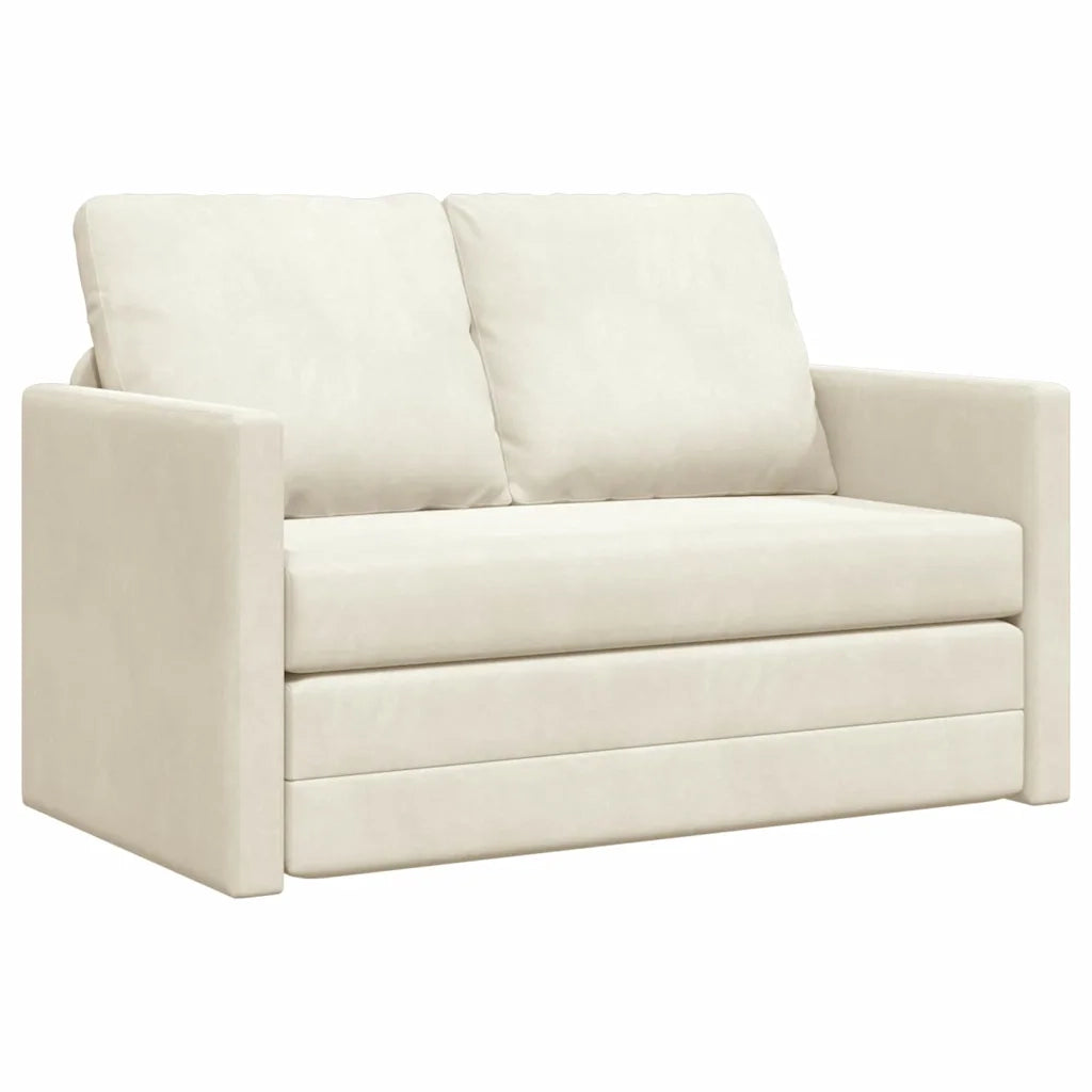 Divano letto Crema 204 x 122 x 60 cm Velluto 42007952