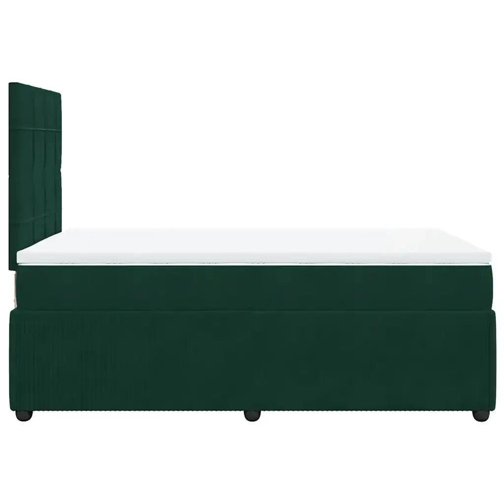 Giroletto a Molle con Materasso Verde Scuro 120x200 cm Velluto