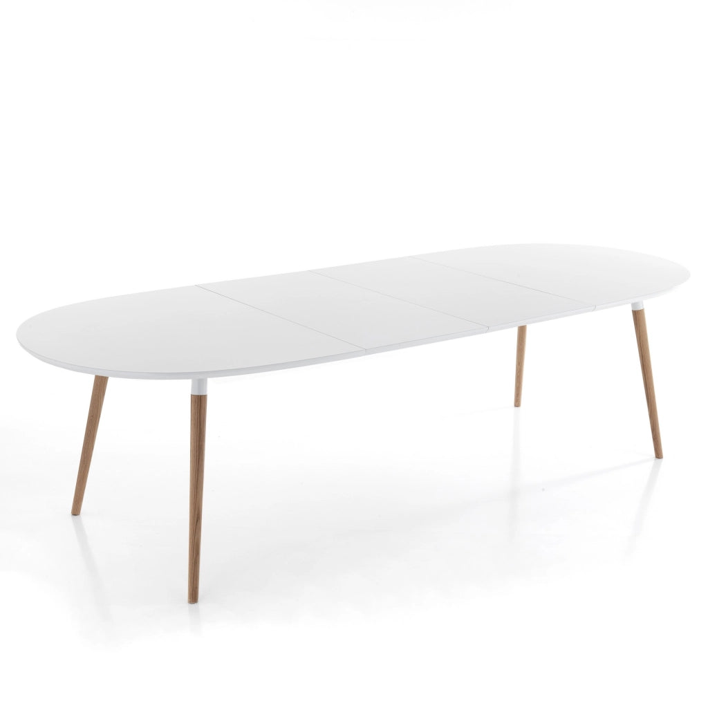 Tavolo effetto legno laccato bianco opaco cm H75 x L105 x P170