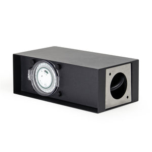 Presa multipla da giardino nera in acciaio con timer IP44 Colonna a 2 prese per esterno