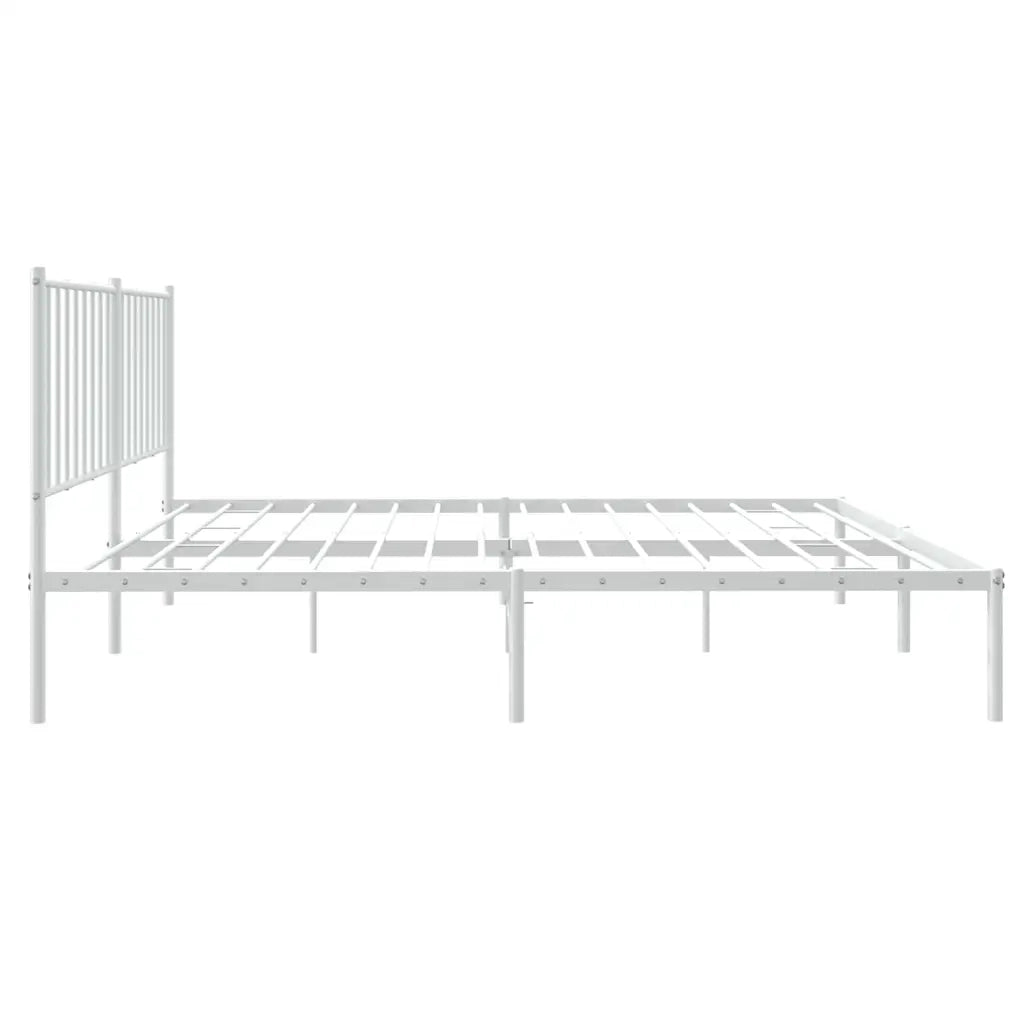 Giroletto con Testiera Metallo Bianco 140x200 cm 350932