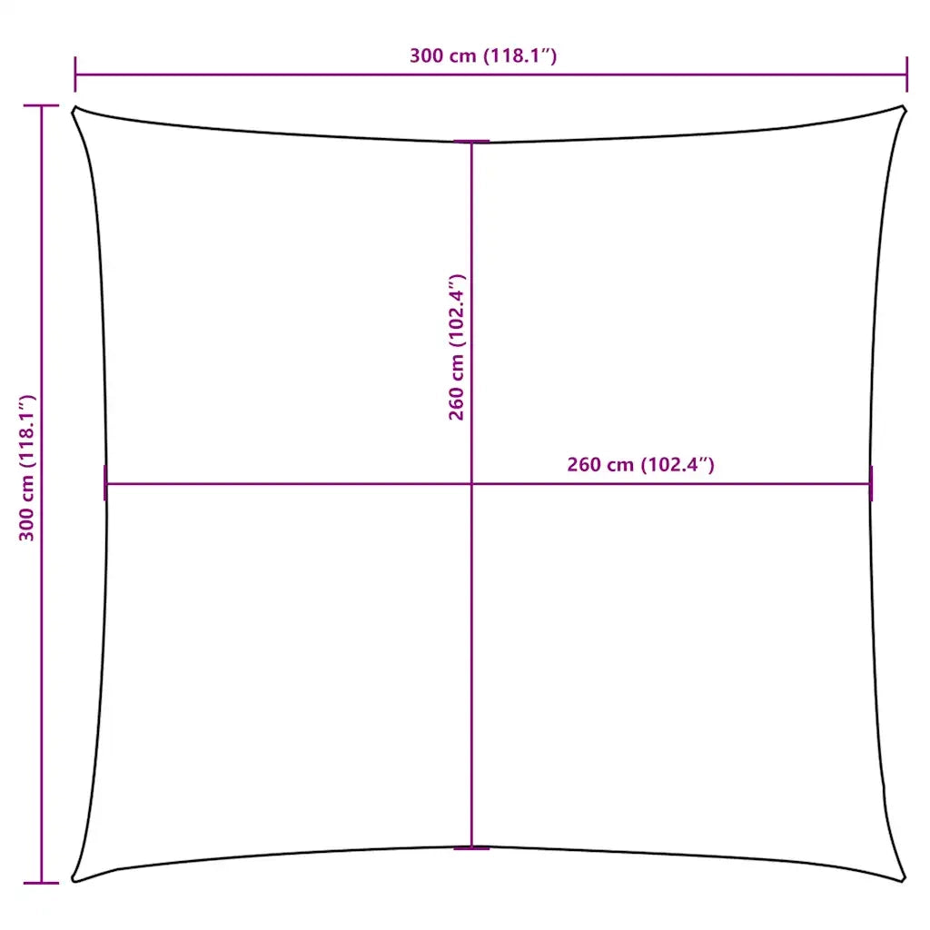 Parasole a Vela in Tela Oxford Quadrato 3x3 m Rosso 135632