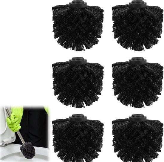 Capocorda per spazzole da bagno, capocorda di ricambio per spazzole da bagno, spazzola da bagno, capocorda Ø 8 cm in plastica, per capocordi di ricambio per spazzole da bagno - 6 pezzi neri