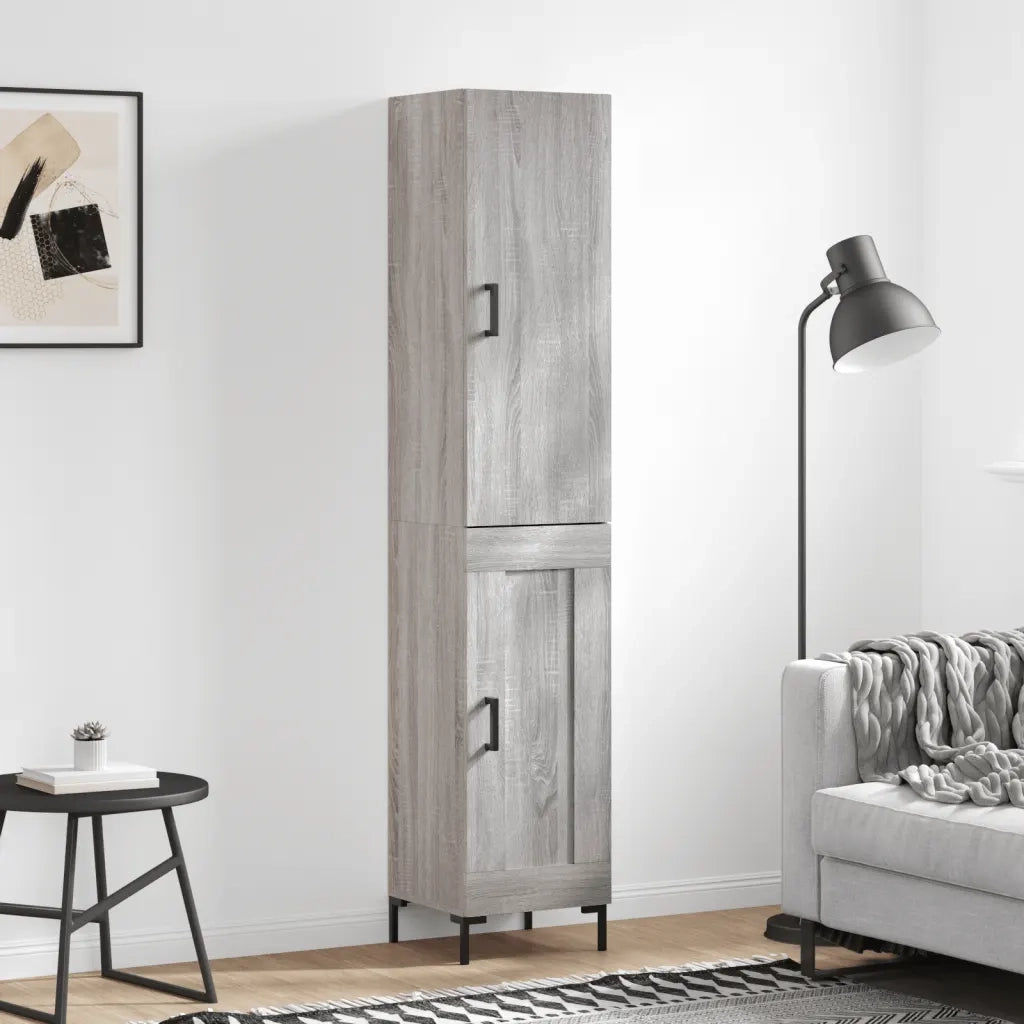 Credenza | Madia | Buffet da pranzo | Armadio da pranzo Grigio Sonoma 34,5x34x180 cm in Legno Multistrato