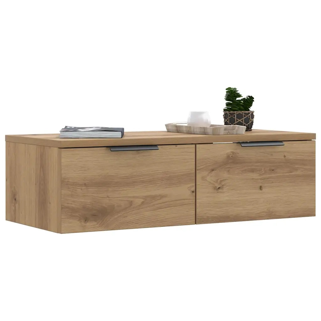 Armadietto a Muro | Mobile a Parete Rovere Artigianale 68x30x20 cm in Truciolato