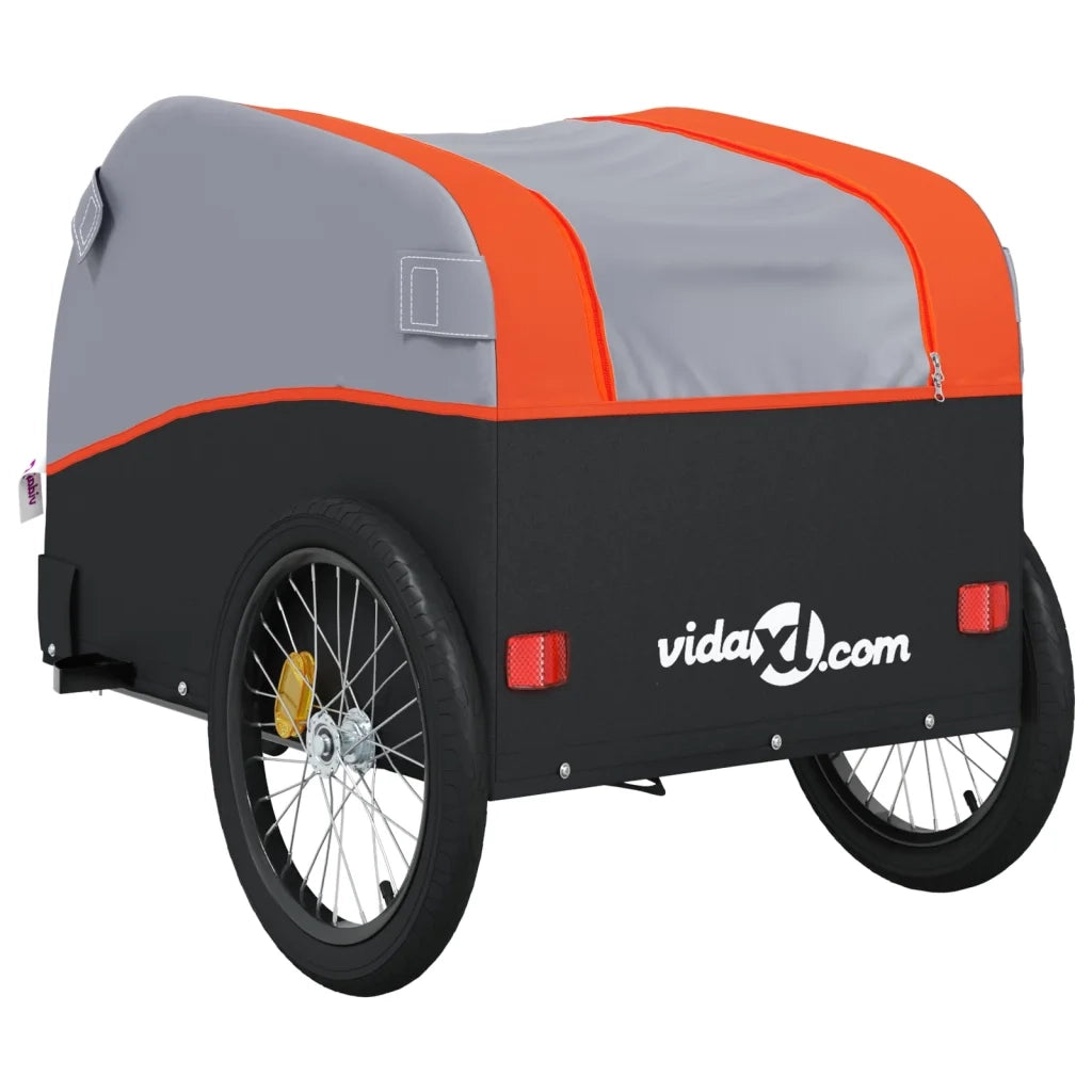 Rimorchio da Bici Nero e Arancione 30 kg in Ferro CFW8500395
