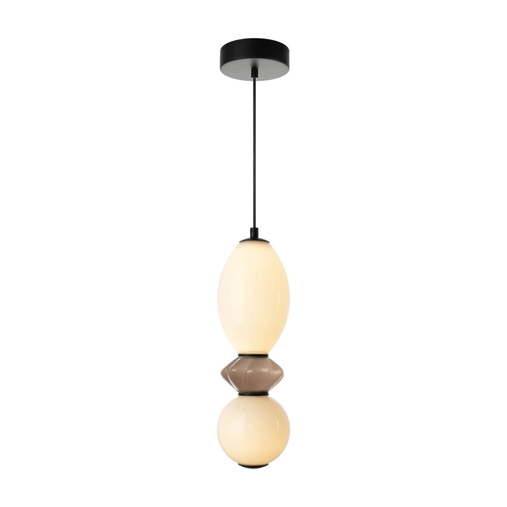 Lampada a sospensione Balos vetro/ceramica LED 12W nera Italux