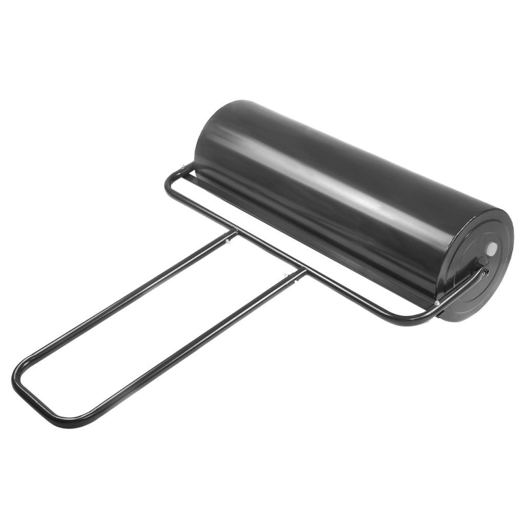 Rullo per prato in acciaio riempibile con acqua e sabbia, Rullo per zolle con cilindro resistente Nero-Attrezzi da giardino