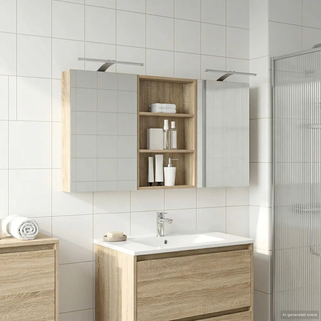 Set di Armadi da Bagno con porta 3 pcs 120 x 10,5 x 60,5 cm 3403738