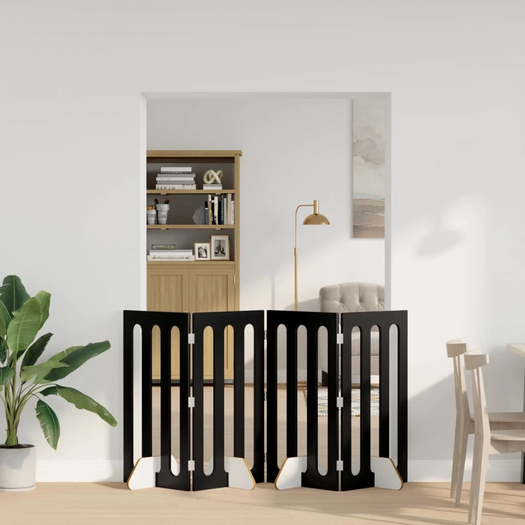Recinto pieghevole per animali 4 pcs Rovere Nero 8005974