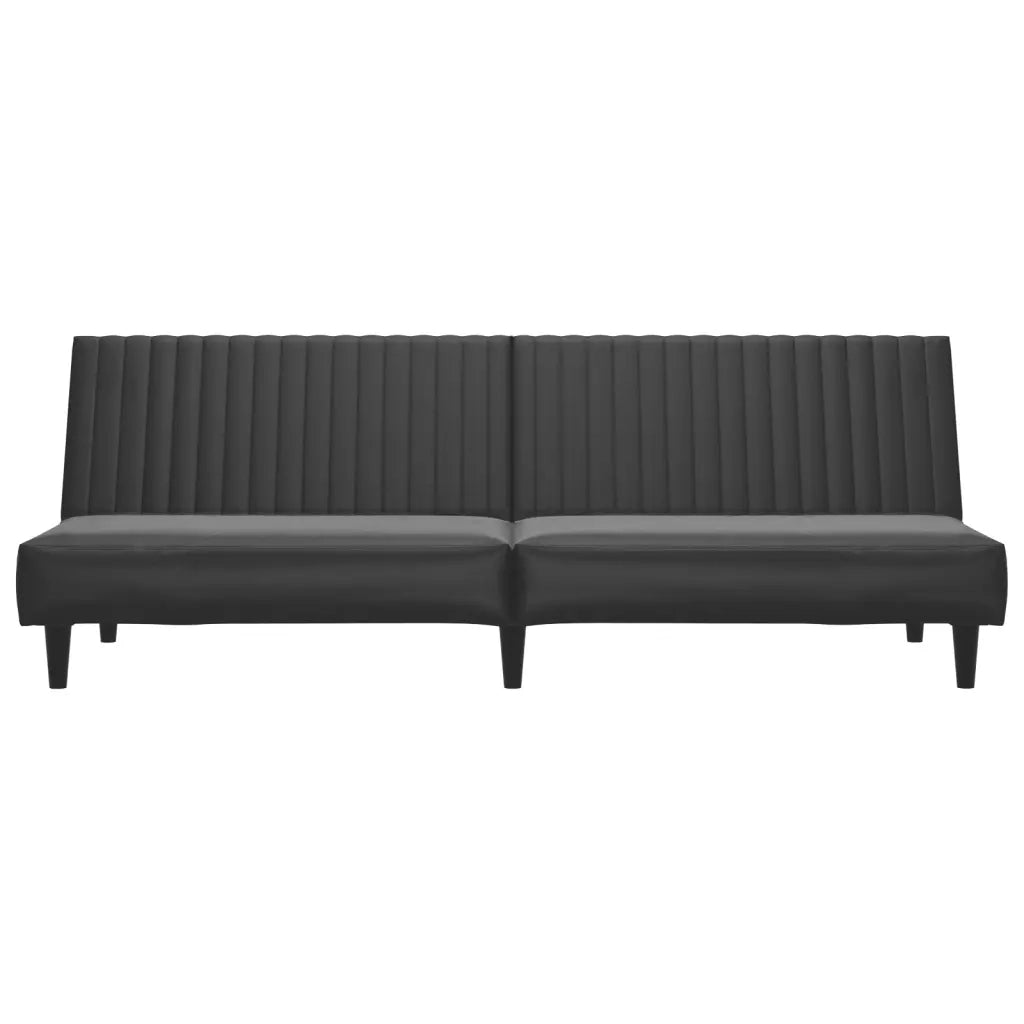 Divano Letto a 2 Posti Nero in Similpelle 375947