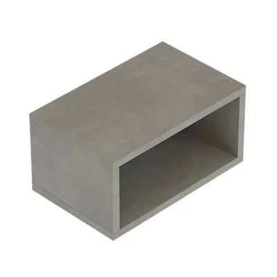 Mensolone bagno 80 cm grigio cemento con vano a giorno per lavabo da appoggio Master