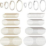 Set di orecchini a perle con anello da 96 pezzi - 20 mm/30 mm/40 mm/50 mm - Ghiaccio e Argento - Creazione di gioielli - Cassetta di appoggio circolare